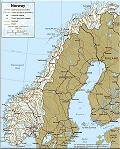Mapa Scandinávie a orientační náčrtek naší cesty